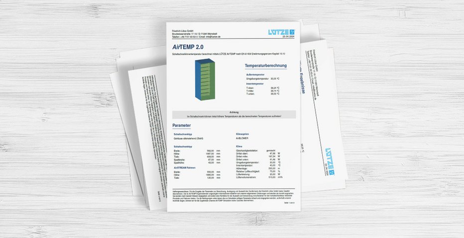 AirTEMP 2.0 Temperatursimulation mit Importfunktion für EPLAN-Stücklisten - Friedrich Lütze GmbH