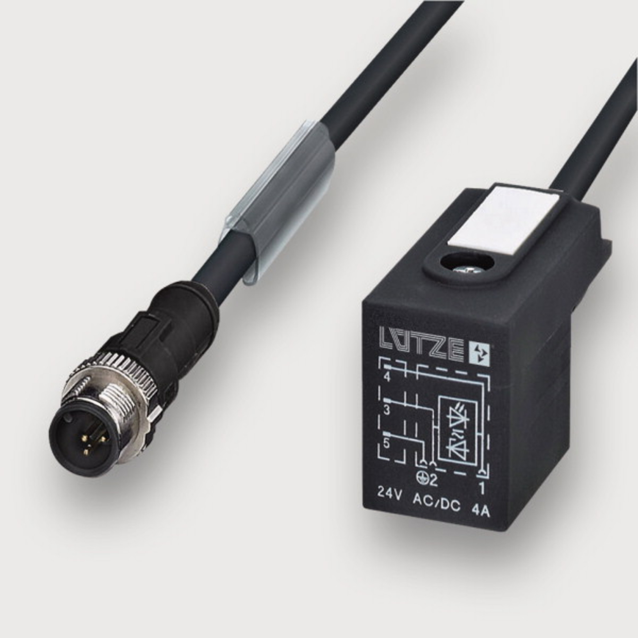 439050 - Connection cables M 12 with solenoid plug BI, PUR cable 439050 - Connection cables M 12 with solenoid plug BI, PUR cable